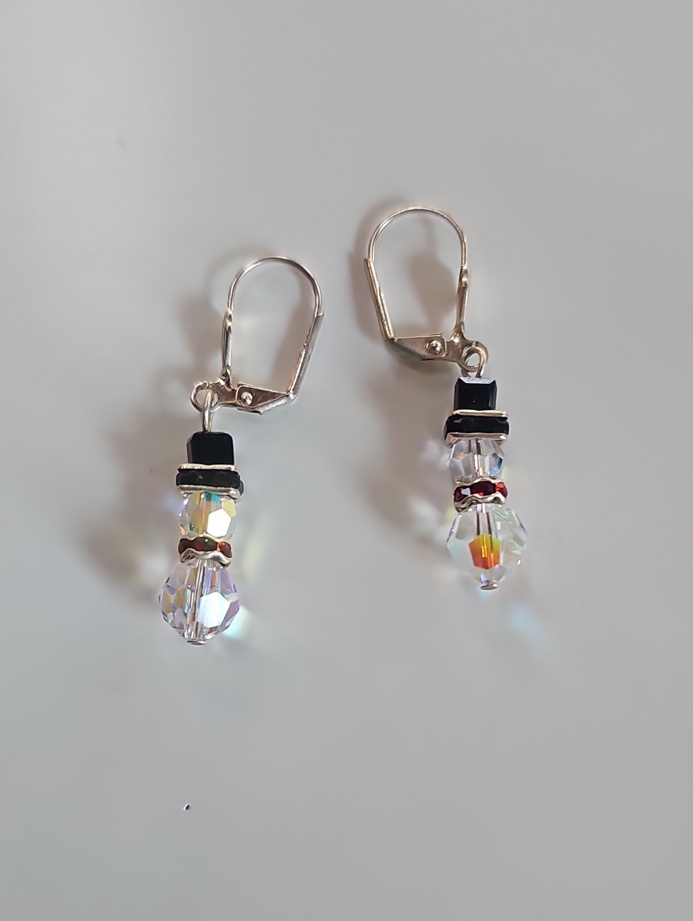 Crystal Drop Dangle Earrings in Iridescent and Black